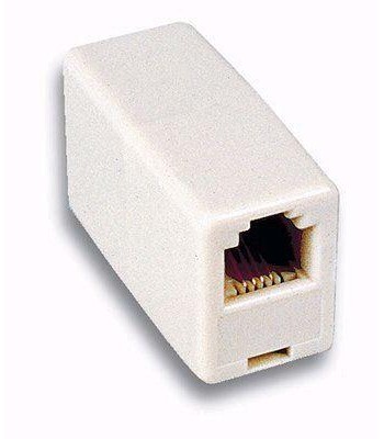 Adattatore Telefonico RJ12 6 Poli 6 Contatti Pin to Pin F/F Avorio