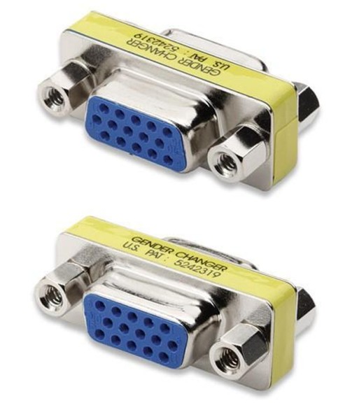 Mini Gender Changer VGA DB 15 poli HD F/F