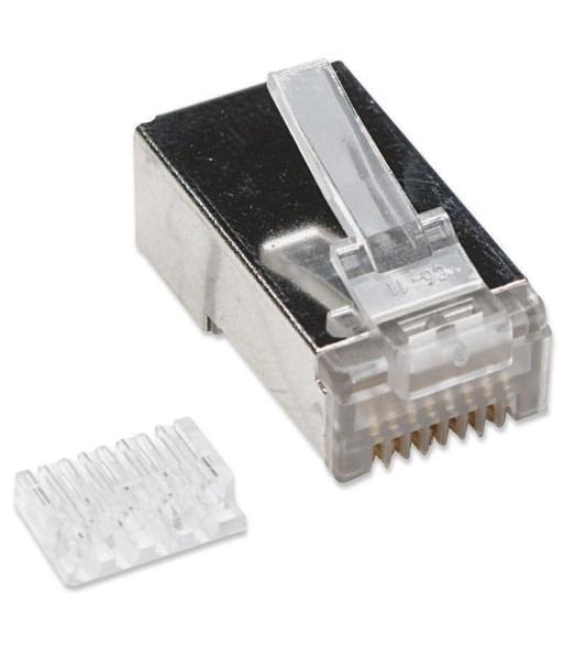 Plug Modulari RJ45 Cat6 con Slitta per Cavo Flessibile STP