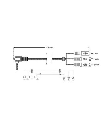 Cavo audio Video Videocamera - 3RCA a 1 Jack 3.5 mm 1,5 Mt