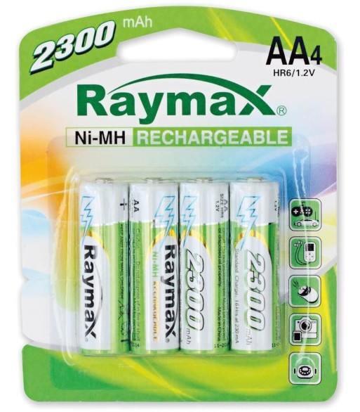 Blister 4 Batterie Ricaricabili Stilo AA 2300mAh