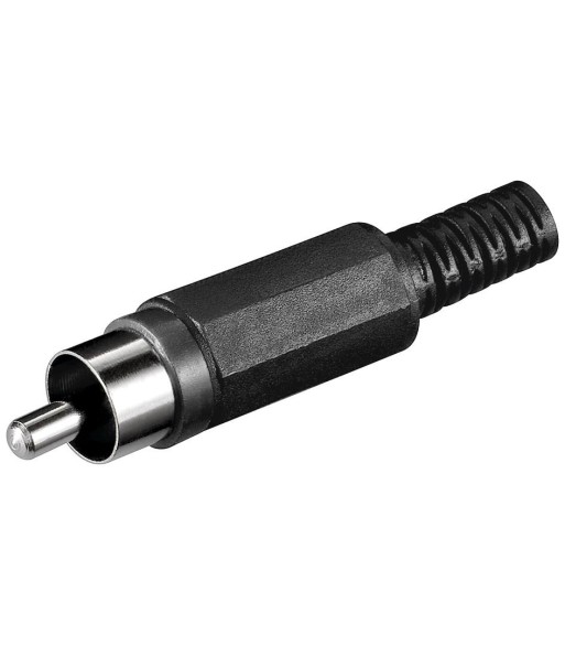 Connettore Audio RCA Maschio in plastica, Nero