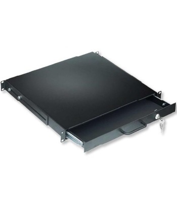 Cassetto Porta Tastiera 1U per Armadi Rack 19'' con Serratura Nero