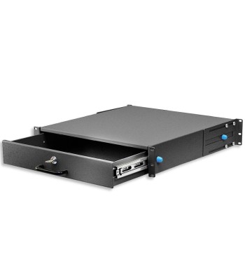 Cassetto Porta Tastiera 2U per Armadi Rack 19'' con Serratura Nero