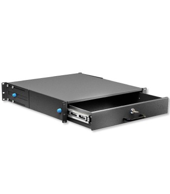 Cassetto Porta Tastiera 2U per Armadi Rack 19'' con Serratura Nero