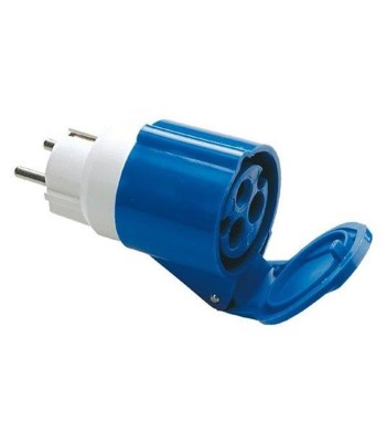 Adattatore industriale da S31 a 1 presa CEE blu