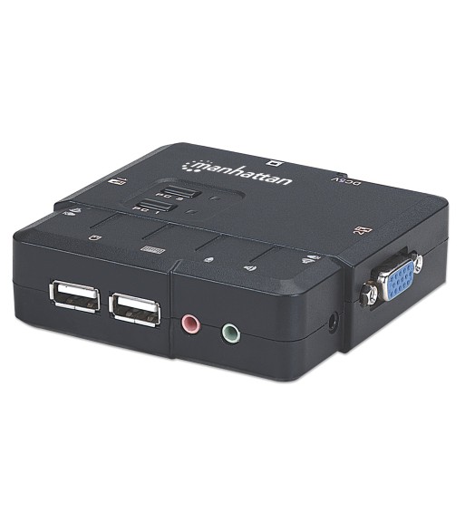 KVM Switch 2 Porte USB/Audio Nero