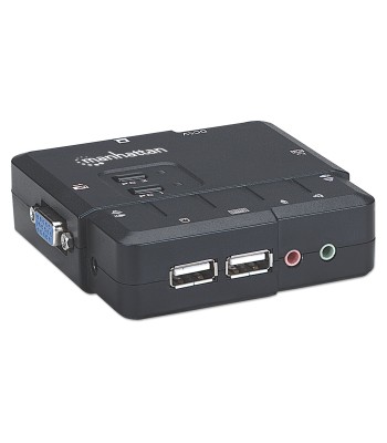 KVM Switch 2 Porte USB/Audio Nero