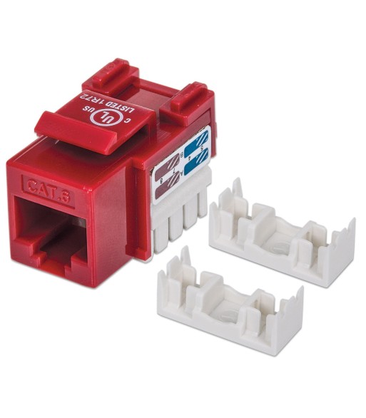 Frutto Keystone RJ45 Cat.6 UTP non schermato Rosso