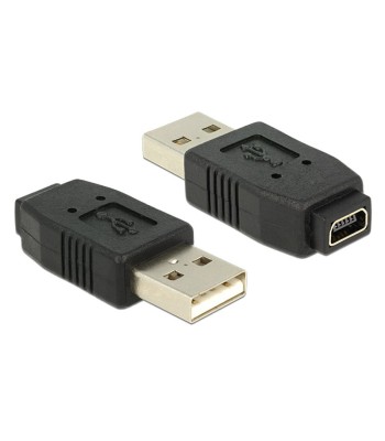 Adattatore Convertitore USB A Maschio a Mini B Femmina Nero