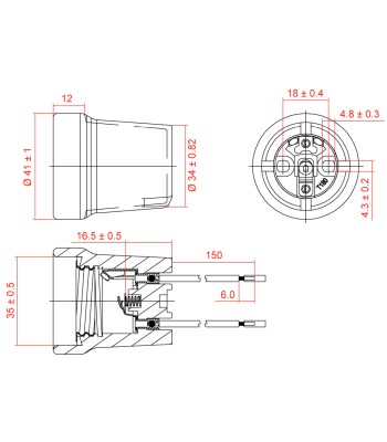 Portalampada E27 in Ceramica con Doppio Cavo