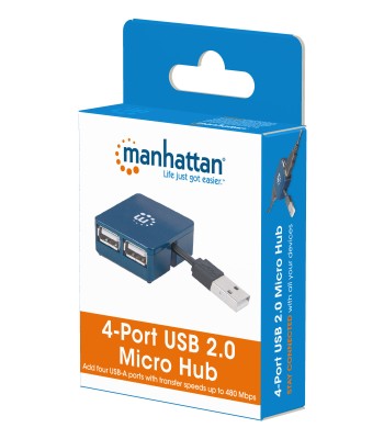 Micro USB Hub 2.0 4 porte, attivo