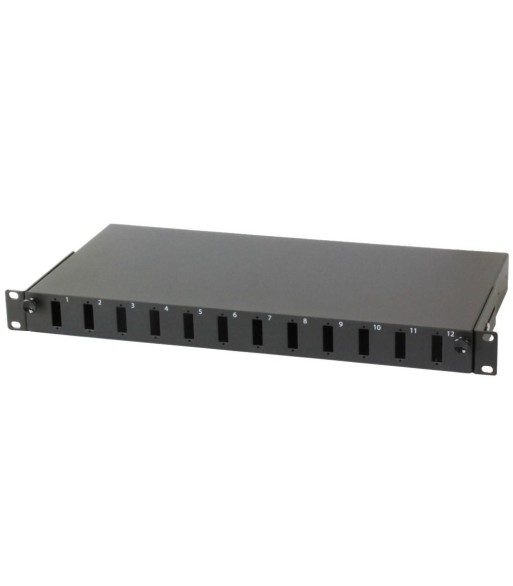 Cassetto Rack 19'' Fibra Ottica 12 porte SC Duplex Nero