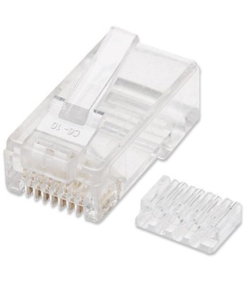 Confezione 100 Plug RJ45 UTP per Cavo Rigido Cat.6