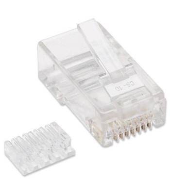 Confezione 100 Plug RJ45 UTP per Cavo Rigido Cat.6