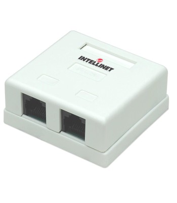 Presa a Muro con 2 Frutti RJ45 Cat. 5E UTP Beige