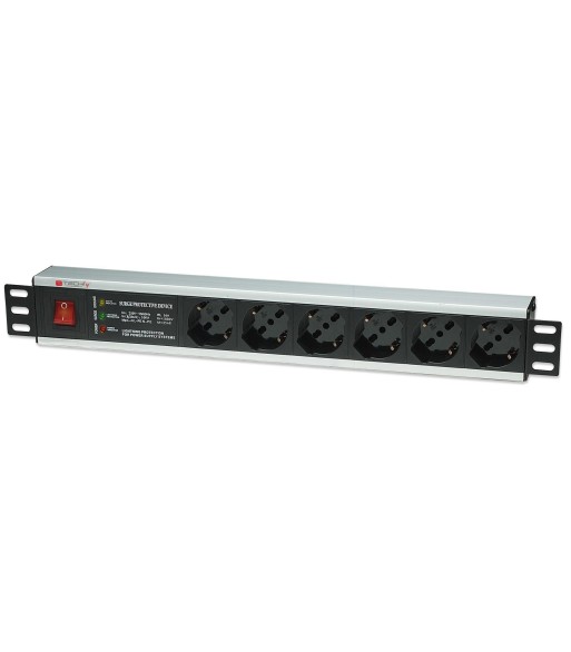 Multipresa 6 Posti Rack 19'' con Protezione e Interruttore Spina Italiana 1,5U