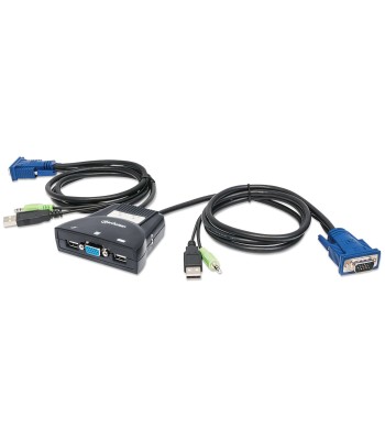 Mini KVM Switch 2 Porte USB con Audio