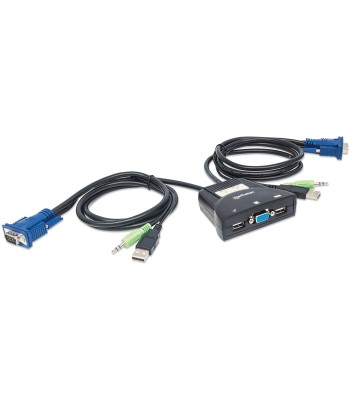 Mini KVM Switch 2 Porte USB con Audio