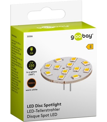 Faretto Led a Disco 12LED SMD G4 5050 2W 230lm Bianco Caldo, Classe E