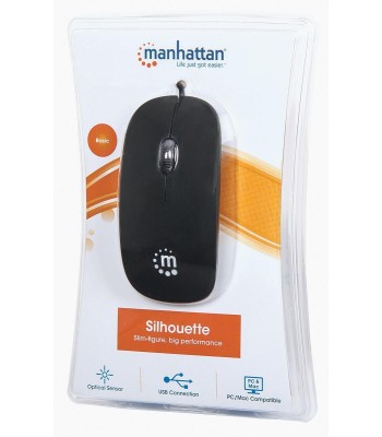 Mini Mouse Ottico USB Silhouette Cavo 1,2m Nero