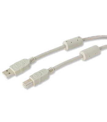 Cavo USB 2.0 A M / B M 1.8m con Ferrite Doppia Schermatura Grigio