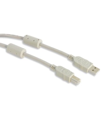 Cavo USB 2.0 A M / B M 1.8m con Ferrite Doppia Schermatura Grigio