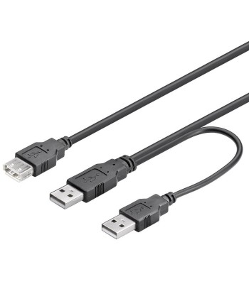 Cavo USB 2.0 ad Y 2xA maschio/A femmina 0.3 m