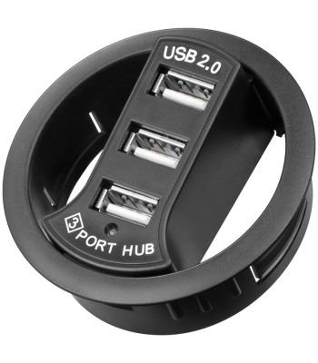 Hub USB 2.0 3 porte In-Desk diametro 6 cm