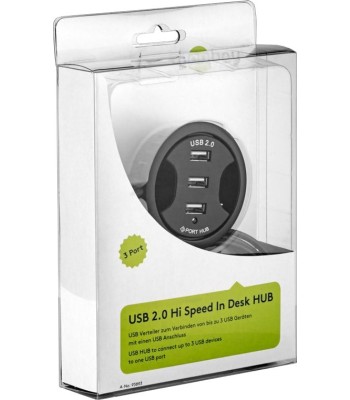 Hub USB 2.0 3 porte In-Desk diametro 6 cm