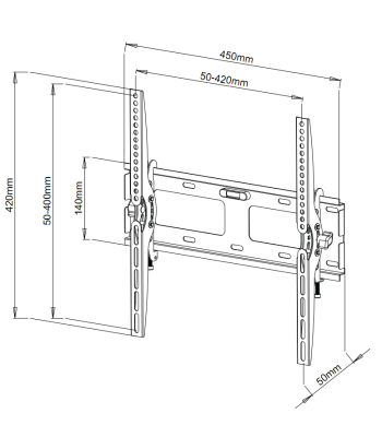 Supporto a Muro per TV LED LCD 23''-55'' Inclinabile Nero