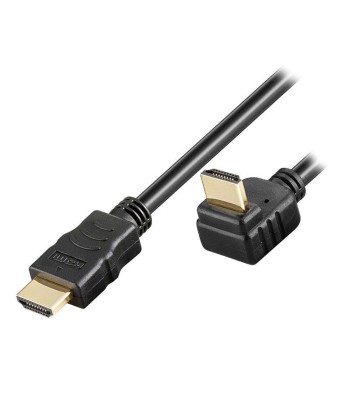 Cavo HDMI High Speed con Ethernet A/A M/M Angolato 1 m Nero