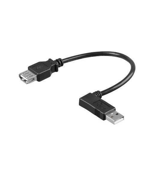 Cavo USB 2.0 A maschio angolato/A femmina 0,15m