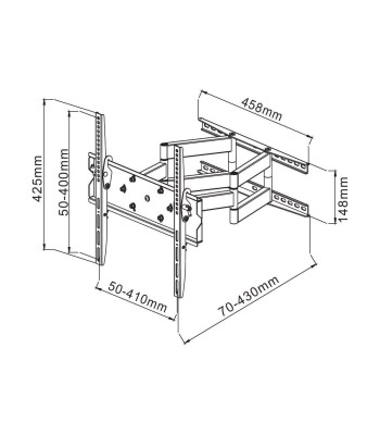 Supporto a Muro per TV LED LCD 23-55'' Full Motion Braccio Doppio