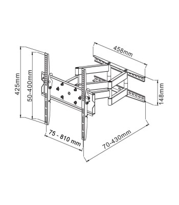 Supporto a Muro per TV LED LCD 42-70'' Full Motion Braccio Doppio