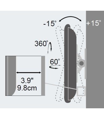 Supporto a muro per TV LED LCD 13''-30'' full motion Nero