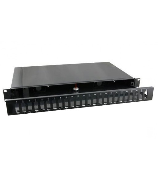 Cassetto Ottico 19'' 24 porte SC Duplex Nero Fisso