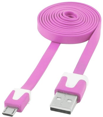 Cavo Flat USB AM a Micro USB M Rosa 1m