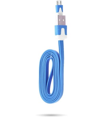 Cavo Flat USB AM a Micro USB M Azzurro 1m