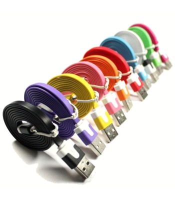 Cavo Flat USB AM a Micro USB M Azzurro 1m